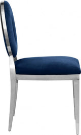 Carousel Velvet Dining Chair Set Of 2 In Navy - 859Navy - C | Meridian | Home Elegance USA