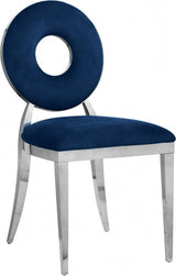 Carousel Velvet Dining Chair Set Of 2 In Navy - 859Navy - C | Meridian | Home Elegance USA