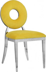 Carousel Velvet Dining Chair Set Of 2 In Yellow - 859Yellow - C | Meridian | Home Elegance USA