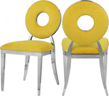 Carousel Velvet Dining Chair Set Of 2 In Yellow - 859Yellow - C | Meridian | Home Elegance USA