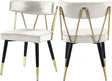 Rheingold Velvet Dining Chair Set Of 2 In Cream - 854Cream-C | Meridian