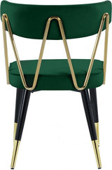 Meridian Furniture - Rheingold Velvet Dining Chair Set Of 2 In Green - 854Green-C