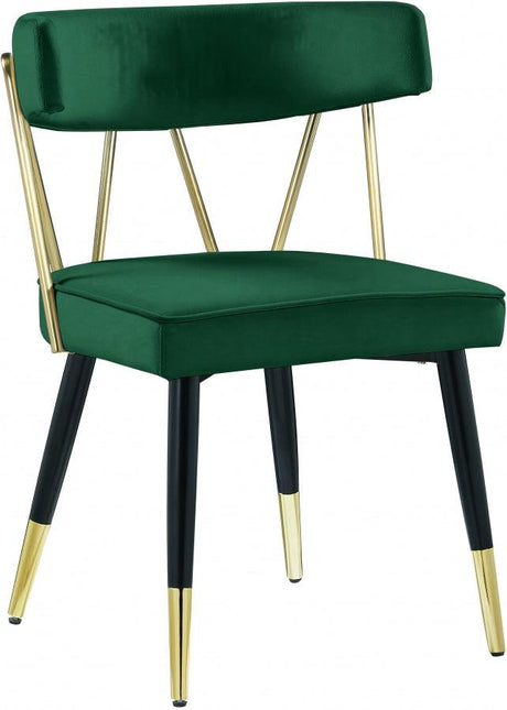 Meridian Furniture - Rheingold Velvet Dining Chair Set Of 2 In Green - 854Green-C