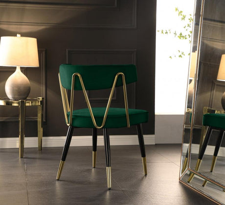 Meridian Furniture - Rheingold Velvet Dining Chair Set Of 2 In Green - 854Green-C