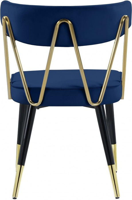 Meridian Furniture - Rheingold Velvet Dining Chair Set Of 2 In Navy - 854Navy-C