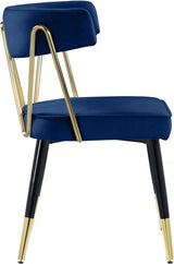 Meridian Furniture - Rheingold Velvet Dining Chair Set Of 2 In Navy - 854Navy-C