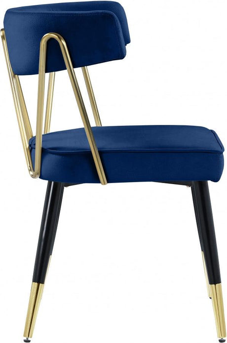 Meridian Furniture - Rheingold Velvet Dining Chair Set Of 2 In Navy - 854Navy-C