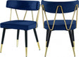 Rheingold Velvet Dining Chair Set Of 2 In Navy - 854Navy-C | Meridian