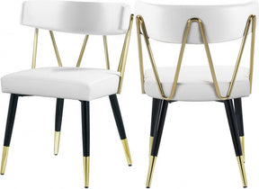 Rheingold Faux Leather Dining Chair Set Of 2 In White - 854White-C | Meridian