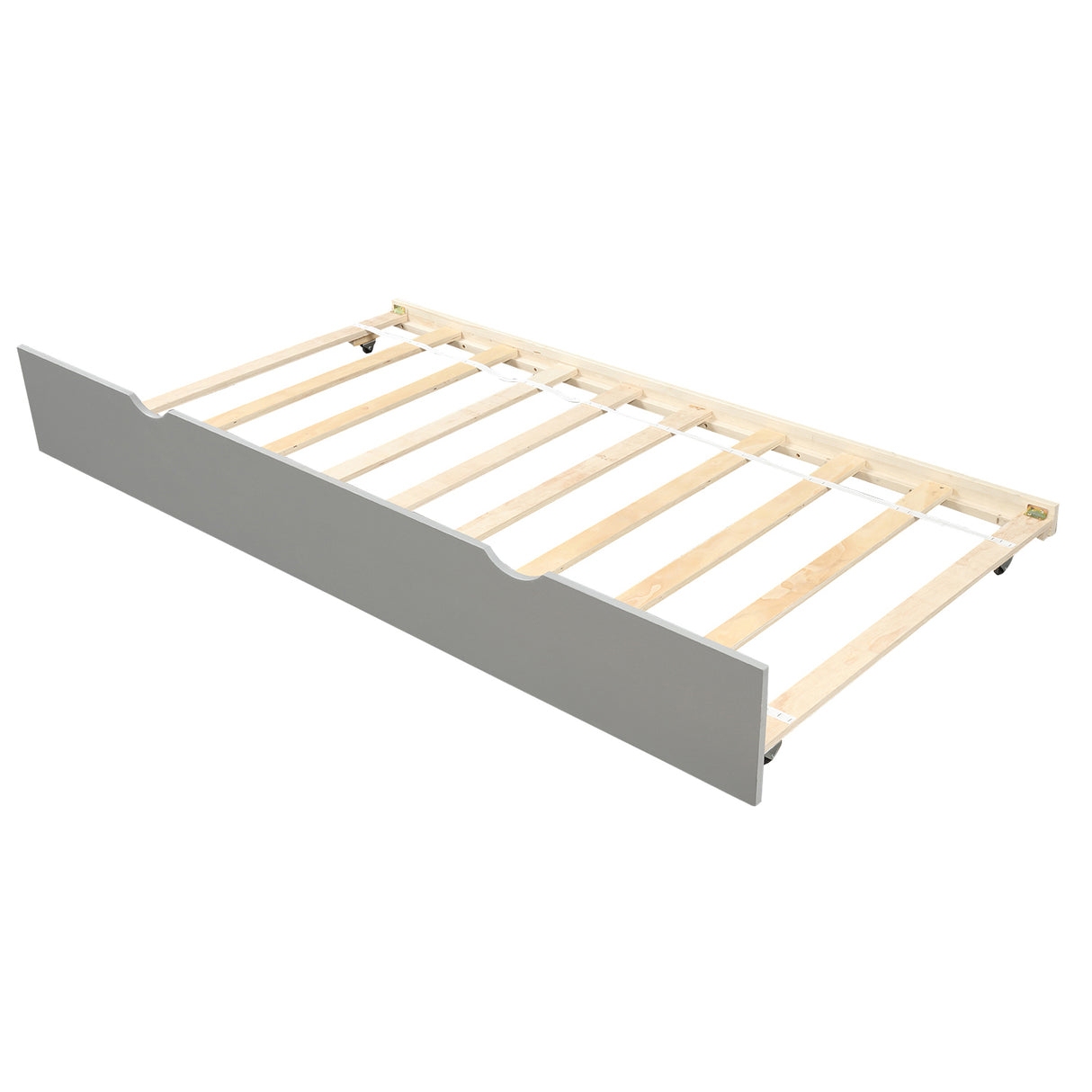 Orisfur. Twin Bunk Beds for Kids with Safety Rail and Movable Trundle bed