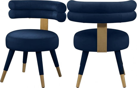 Meridian Furniture - Fitzroy Dining Chair Set Of 2 In Navy - 747Navy-C