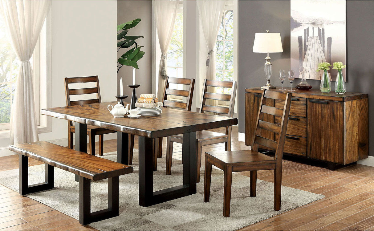 Maddison - Dining Table - Tobacco Oak / Black - Home Elegance USA