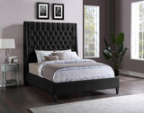 Meridian Furniture - Fritz Velvet King Bed In Black - Fritzblack-K