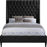 Meridian Furniture - Fritz Velvet King Bed In Black - Fritzblack-K