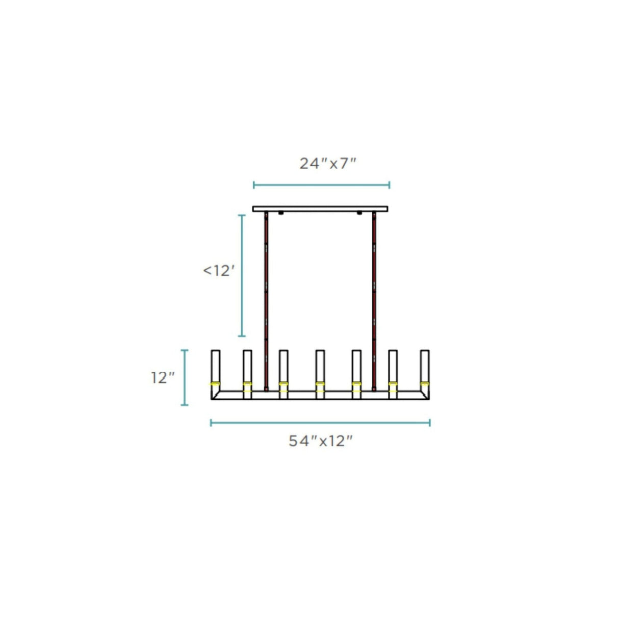 12 Light Rectangular Crystal Dianyi Led Chandelier // Silver | Finesse | Home Elegance USA