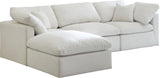 Plush - Cloud Modular Sectional 4 Piece - Cream - Fabric - Home Elegance USA