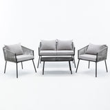 Metal 4 - Person Seating Group with Cushions