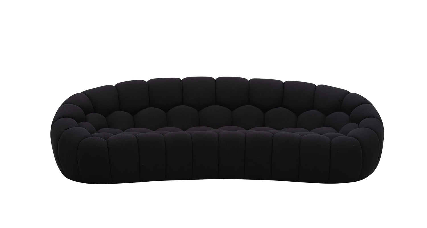 Vig Furniture Divani Casa Yolonda - Modern Curved Black Fabric Sofa