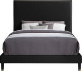 Meridian Furniture - Harlie Velvet Queen Bed In Black - Harlieblack-Q