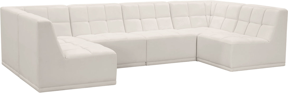 Relax - Modular Sectional 6 Piece - Cream - Home Elegance USA