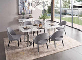 Esf Furniture - Extravaganza 8 Piece 131 Dining Table Set In Silver - 131D-8Set