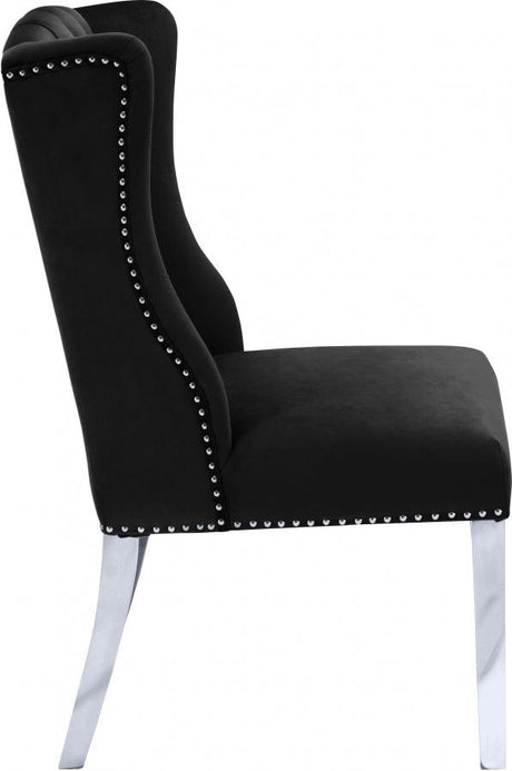 Meridian Furniture - Suri Velvet Dining Chair Set Of 2 In Black - 809Black-C