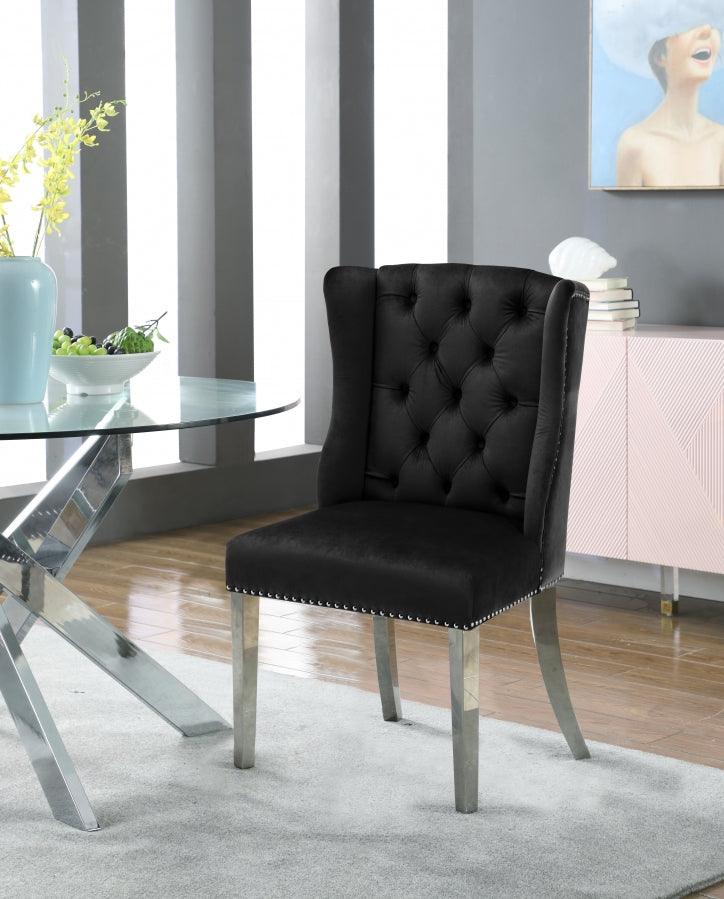 Meridian Furniture - Suri Velvet Dining Chair Set Of 2 In Black - 809Black-C