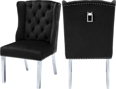 Meridian Furniture - Suri Velvet Dining Chair Set Of 2 In Black - 809Black-C