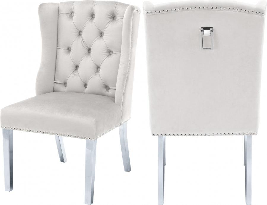 Meridian Furniture - Suri Velvet Dining Chair Set Of 2 In Cream - 809Cream-C