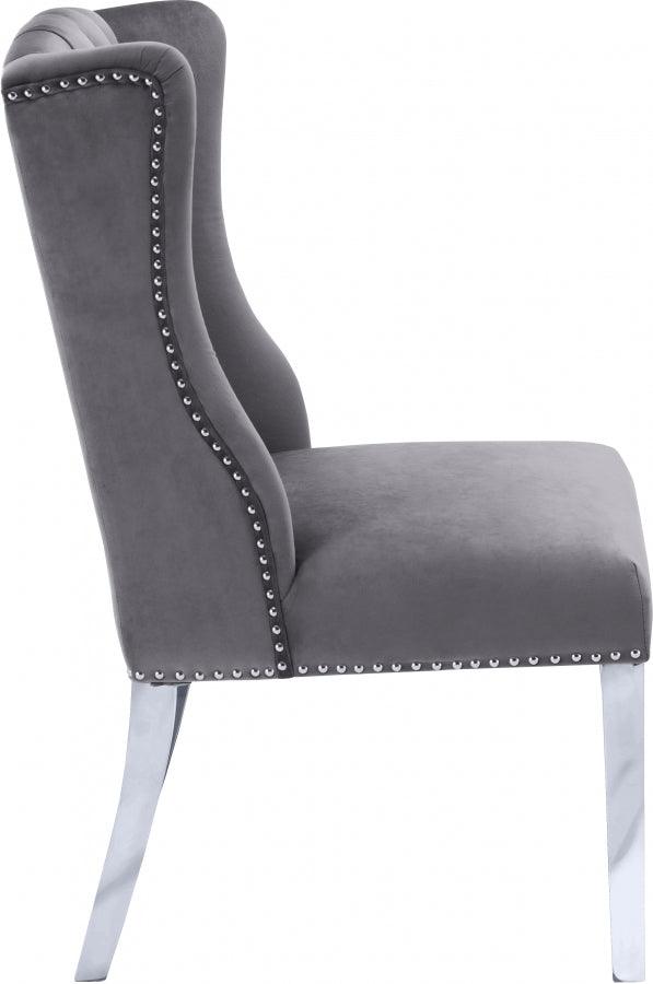 Meridian Furniture - Suri Velvet Dining Chair Set Of 2 In Grey - 809Grey-C