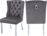 Meridian Furniture - Suri Velvet Dining Chair Set Of 2 In Grey - 809Grey-C