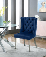 Meridian Furniture - Suri Velvet Dining Chair Set Of 2 In Navy - 809Navy-C