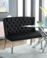 Meridian Furniture - Suri Velvet Settee Bench In Black - 810Black