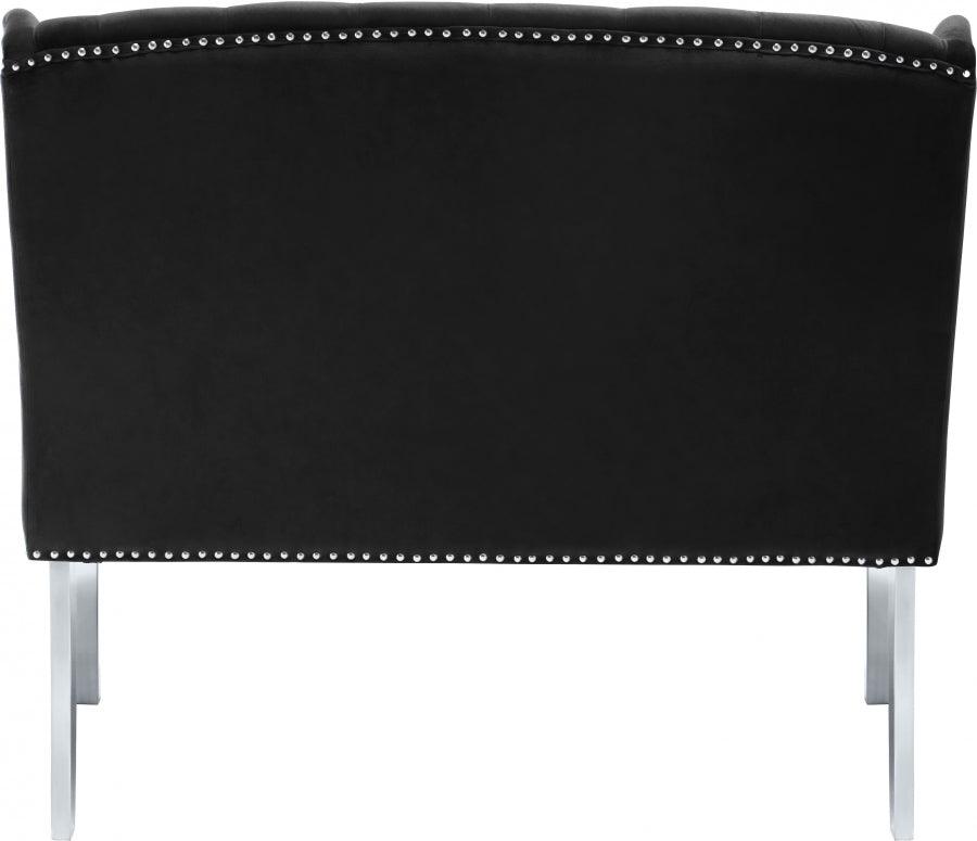 Meridian Furniture - Suri Velvet Settee Bench In Black - 810Black