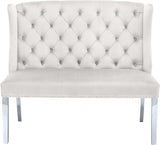 Meridian Furniture - Suri Velvet Settee Bench In Cream - 810Cream