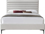 Meridian Furniture - Hunter Queen Linen Bed In Cream - Huntercream-Q