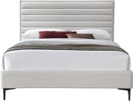 Meridian Furniture - Hunter King Linen Bed In Cream - Huntercream-K