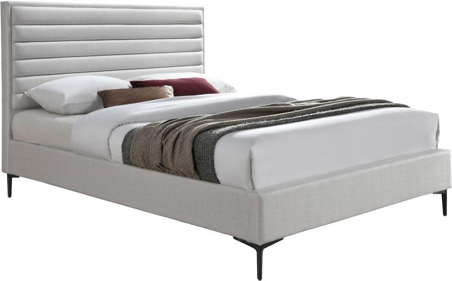 Meridian Furniture - Hunter King Linen Bed In Cream - Huntercream-K