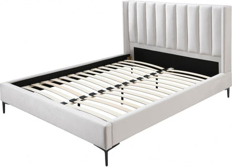 Meridian Furniture - Nadia Velvet King Bed In Cream - Nadiacream-K