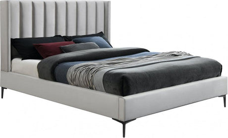 Meridian Furniture - Nadia Velvet King Bed In Cream - Nadiacream-K