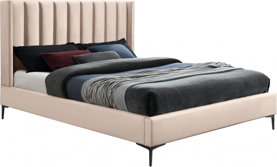 Meridian Furniture - Nadia Velvet King Bed In Pink - Nadiapink-K