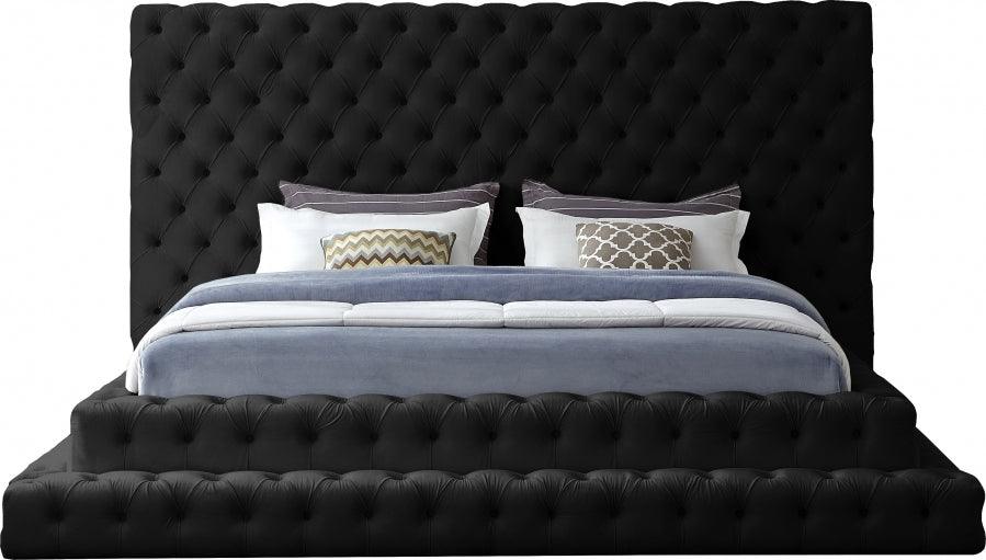 Meridian Furniture - Revel Velvet Queen Bed In Black - Revelblack-Q