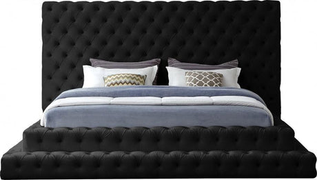 Meridian Furniture - Revel Velvet Queen Bed In Black - Revelblack-Q