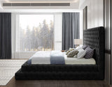 Meridian Furniture - Revel Velvet Queen Bed In Black - Revelblack-Q