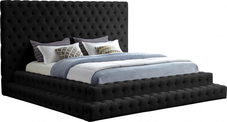 Meridian Furniture - Revel Velvet Queen Bed In Black - Revelblack-Q