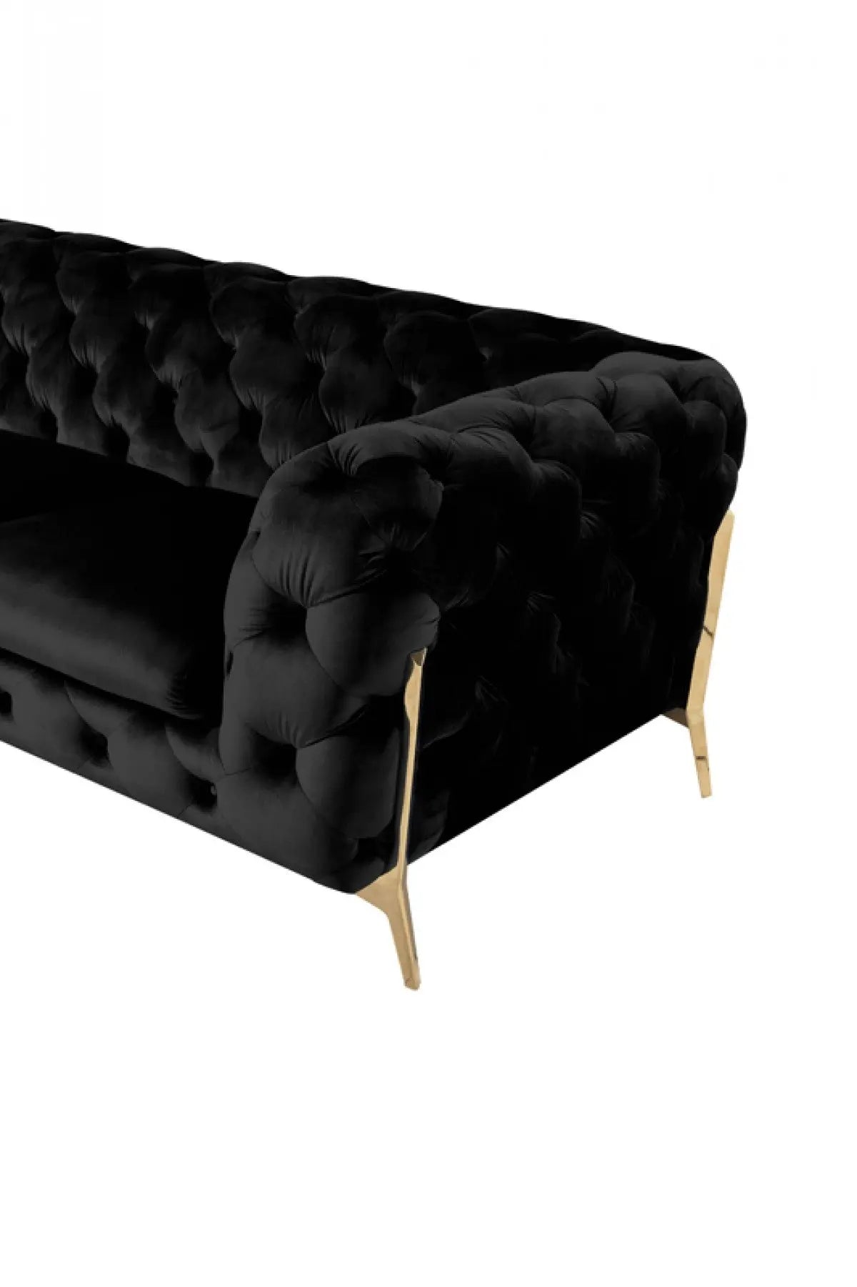 Divani Casa Sheila Modern Black Velvet Sofa Set Vgca1346 - Blk | Home Elegance USA