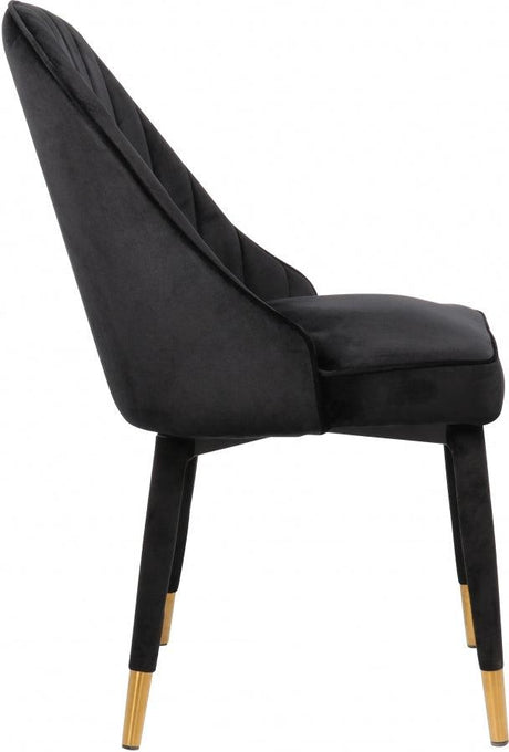 Meridian Furniture - Belle Velvet Dining Chair Set Of 2 In Black - 811Black-C