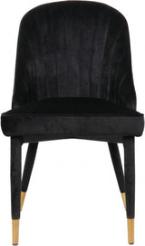 Belle Velvet Dining Chair Set Of 2 In Black - 811Black - C | Meridian | Home Elegance USA