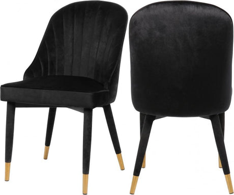 Meridian Furniture - Belle Velvet Dining Chair Set Of 2 In Black - 811Black-C