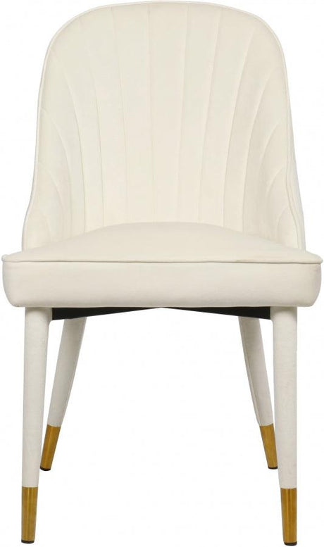 Meridian Furniture - Belle Velvet Dining Chair Set Of 2 In Cream - 811Cream-C